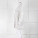 Amina Rubinacci Light Grey Linen Elastic Detail Cardigan