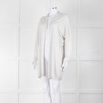 Amina Rubinacci Light Grey Linen Elastic Detail Cardigan