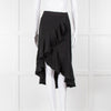 Sandro Black Frill Detail Midi Skirt