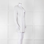 Amina Rubinacci Light Grey Tiny Sequin Cotton Blend Cardigan