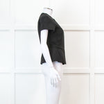 Red Valentino Black Peplum Waffle Top
