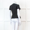 Red Valentino Black Peplum Waffle Top