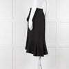 Sandro Black Frill Detail Midi Skirt