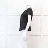 Red Valentino Black Peplum Waffle Top