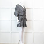 Iro Grey Metallic Tiered Mini Dress