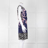Diane Von Furstenberg Blue Pink White Dot Print Sleeveless Dress