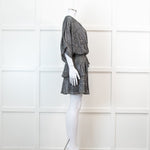 Iro Grey Metallic Tiered Mini Dress