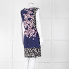Diane Von Furstenberg Blue Pink White Dot Print Sleeveless Dress