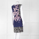 Diane Von Furstenberg Blue Pink White Dot Print Sleeveless Dress