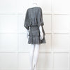 Iro Grey Metallic Tiered Mini Dress