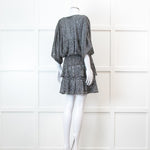 Iro Grey Metallic Tiered Mini Dress