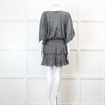 Iro Grey Metallic Tiered Mini Dress