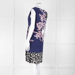 Diane Von Furstenberg Blue Pink White Dot Print Sleeveless Dress