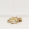 Tory Burch Gold Kiltie Mule