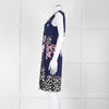 Diane Von Furstenberg Blue Pink White Dot Print Sleeveless Dress