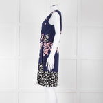 Diane Von Furstenberg Blue Pink White Dot Print Sleeveless Dress