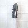 Iro Grey Metallic Tiered Mini Dress
