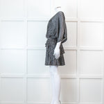Iro Grey Metallic Tiered Mini Dress
