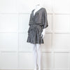 Iro Grey Metallic Tiered Mini Dress