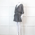 Iro Grey Metallic Tiered Mini Dress