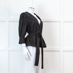 Iris & Ink Black Cotton Wrap Shirt with Belt
