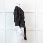 Iris & Ink Black Cotton Wrap Shirt with Belt