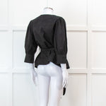 Iris & Ink Black Cotton Wrap Shirt with Belt