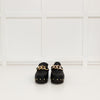 Russell & Bromley Black Clogs With Gold Chain