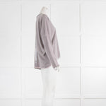 Henri Christ Grey Pink Marl V Neck Jumper