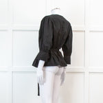 Iris & Ink Black Cotton Wrap Shirt with Belt