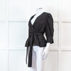 Iris & Ink Black Cotton Wrap Shirt with Belt