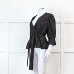 Iris & Ink Black Cotton Wrap Shirt with Belt