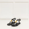 Victoria Beckham Black T Bar Watch Chain Sandals