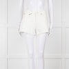 Agolde Cream Denim Raw Edge Parker Shorts