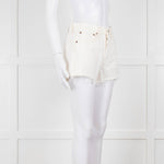 Agolde Cream Denim Raw Edge Parker Shorts