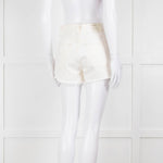 Agolde Cream Denim Raw Edge Parker Shorts