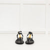 Victoria Beckham Black T Bar Watch Chain Sandals