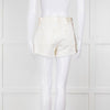 Agolde Cream Denim Raw Edge Parker Shorts