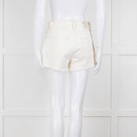 Agolde Cream Denim Raw Edge Parker Shorts