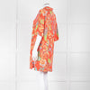 Etro Orange Turquoise Floral Cotton Tunic Top
