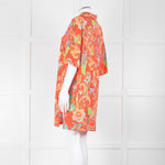 Etro Orange Turquoise Floral Cotton Tunic Top