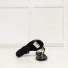 Victoria Beckham Black T Bar Watch Chain Sandals