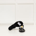 Victoria Beckham Black T Bar Watch Chain Sandals