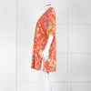 Etro Orange Turquoise Floral Cotton Tunic Top
