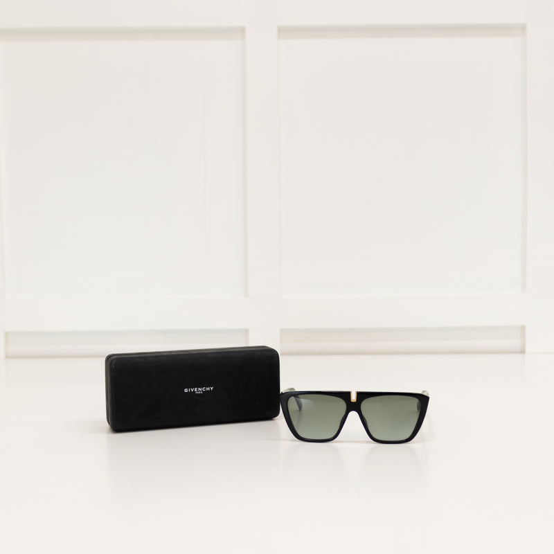 Givenchy Black Flat Top Rounded Sunglasses