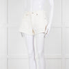 Agolde Cream Denim Raw Edge Parker Shorts