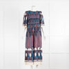 Ba&sh Blue Burgundy Cream Mandie Dress