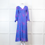 Aspiga Blue And Pink Paisley Tie Back Maxi Dress