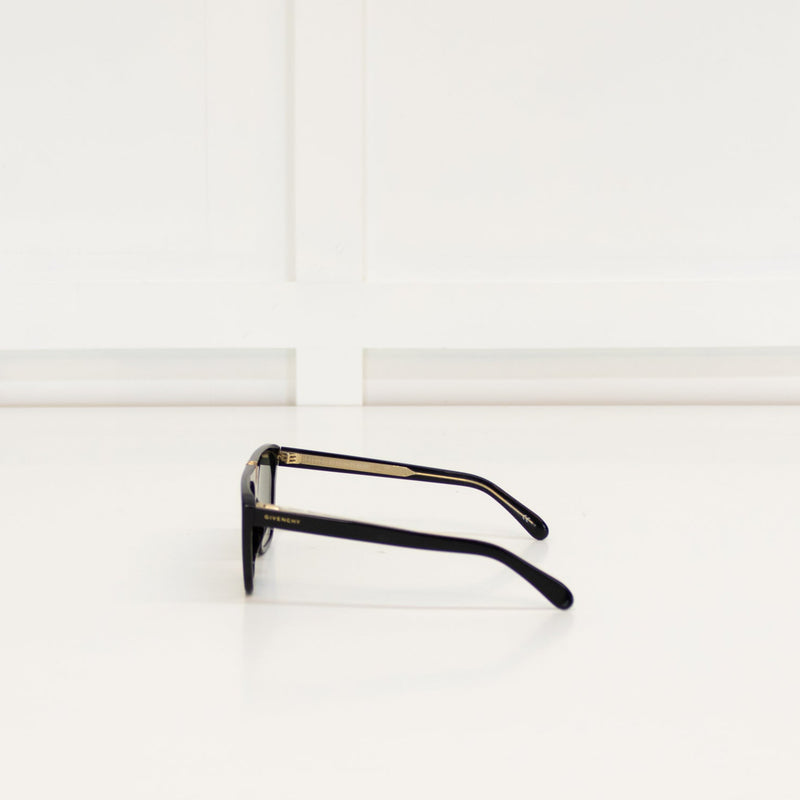 Givenchy Black Flat Top Rounded Sunglasses