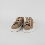 Burberry Beige Leather + Canvas Trainers